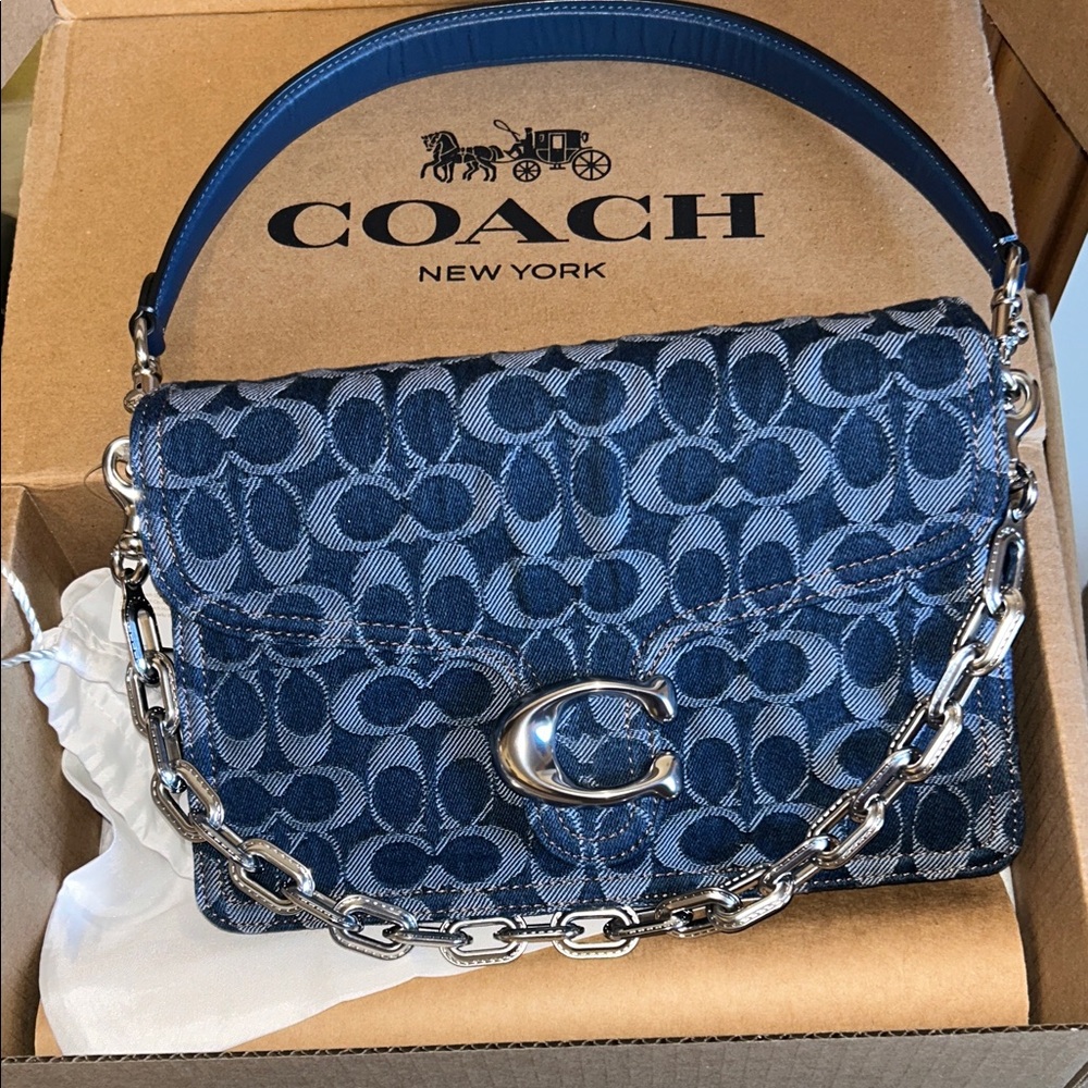 Coach Chain Tabby Shoulder Bag in Signature Denim, NWT, box & dust bag! - Picture 13 of 16